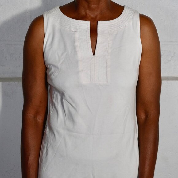 New York & Company White Cotton Knit Shift Dress Size Medium - Picture 8 of 11